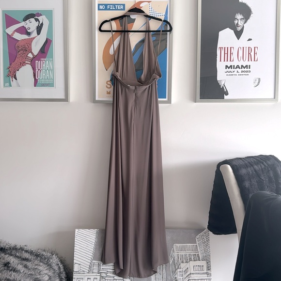 BCBG Maxazria Taupe Angeline Gown with Halter Bodysuit - Picture 5 of 10